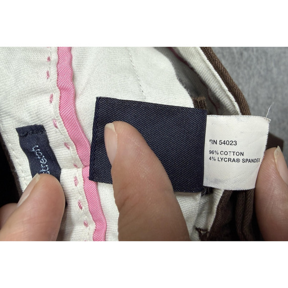 Vintage Gapstretch Pants Womens 2R Brown Modern Fit Flare Stretch Trousers Y2K - Picture 12 of 16